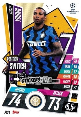 Sticker Ashley Young - UEFA Champions League 2020-2021. Match Attax Extra n. POS4 - Panini