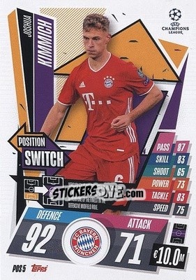 Sticker Joshua Kimmich - UEFA Champions League 2020-2021. Match Attax Extra n. POS5 - Panini