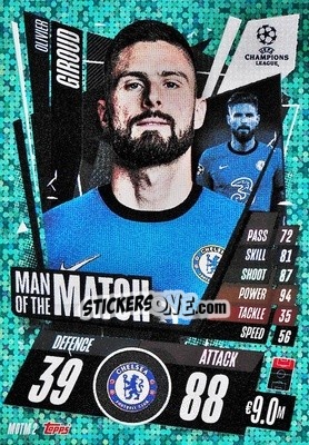 Sticker Olivier Giroud - UEFA Champions League 2020-2021. Match Attax Extra n. MOTM2 - Panini
