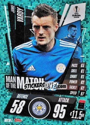 Sticker Jamie Vardy - UEFA Champions League 2020-2021. Match Attax Extra n. MOTM3 - Panini