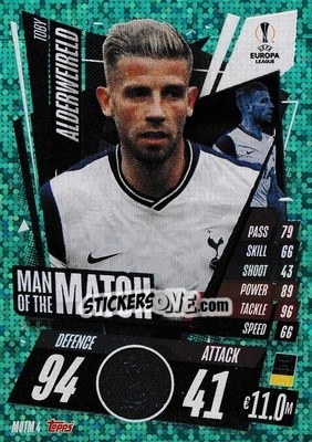 Sticker Toby Alderweireld - UEFA Champions League 2020-2021. Match Attax Extra n. MOTM4 - Panini