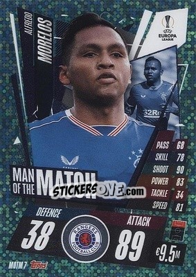 Sticker Alfredo Morelos - UEFA Champions League 2020-2021. Match Attax Extra n. MOTM7 - Panini