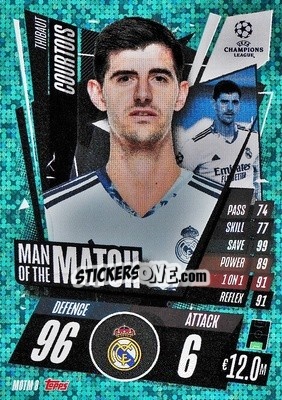 Sticker Thibaut Courtois - UEFA Champions League 2020-2021. Match Attax Extra n. MOTM8 - Panini