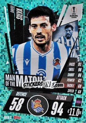 Sticker David Silva - UEFA Champions League 2020-2021. Match Attax Extra n. MOTM11 - Panini