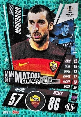 Sticker Henrikh Mkhitaryan - UEFA Champions League 2020-2021. Match Attax Extra n. MOTM14 - Panini