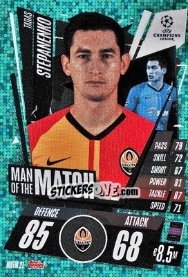 Sticker Taras Stepanenko - UEFA Champions League 2020-2021. Match Attax Extra n. MOTM21 - Panini