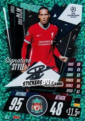 Sticker Virgil van Dijk - UEFA Champions League 2020-2021. Match Attax Extra n. SI1 - Panini
