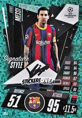 Sticker Lionel Messi - UEFA Champions League 2020-2021. Match Attax Extra n. SI4 - Panini