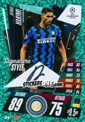 Sticker Achraf Hakimi - UEFA Champions League 2020-2021. Match Attax Extra n. SI8 - Panini