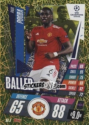 Sticker Paul Pogba - UEFA Champions League 2020-2021. Match Attax Extra n. BA3 - Panini