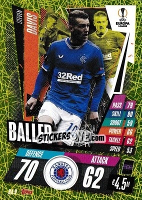 Sticker Steven Davis - UEFA Champions League 2020-2021. Match Attax Extra n. BA9 - Panini
