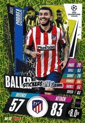 Sticker Ángel Correa - UEFA Champions League 2020-2021. Match Attax Extra n. BA12 - Panini