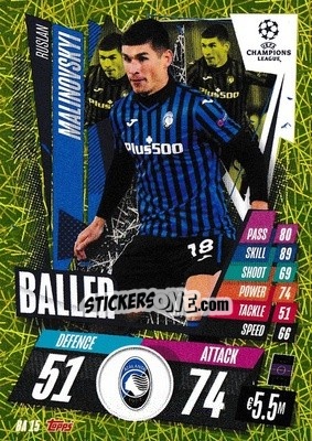 Sticker Ruslan Malinovskyi - UEFA Champions League 2020-2021. Match Attax Extra n. BA15 - Panini