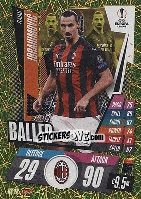 Sticker Zlatan Ibrahimovic - UEFA Champions League 2020-2021. Match Attax Extra - Panini