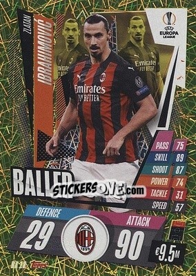 Sticker Zlatan Ibrahimovic - UEFA Champions League 2020-2021. Match Attax Extra n. BA18 - Panini
