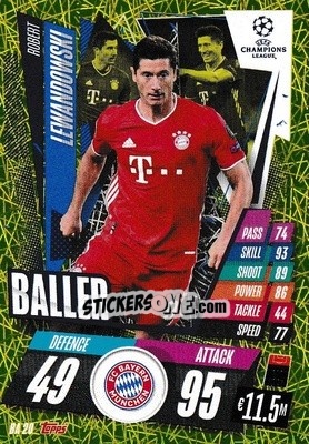 Sticker Robert Lewandowski - UEFA Champions League 2020-2021. Match Attax Extra n. BA20 - Panini