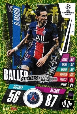 Sticker Ángel Di María - UEFA Champions League 2020-2021. Match Attax Extra - Panini