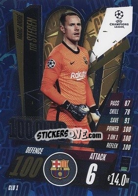 Cromo Marc-André ter Stegen - UEFA Champions League 2020-2021. Match Attax Extra n. CLU1 - Panini