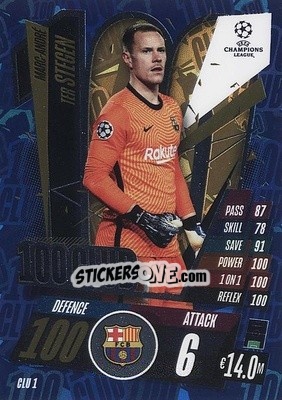 Sticker Marc-André ter Stegen - UEFA Champions League 2020-2021. Match Attax Extra - Panini