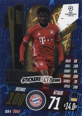 Sticker Alphonso Davies - UEFA Champions League 2020-2021. Match Attax Extra n. CLU4 - Panini