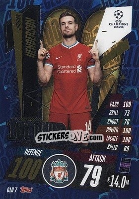 Sticker Jordan Henderson - UEFA Champions League 2020-2021. Match Attax Extra n. CLU7 - Panini