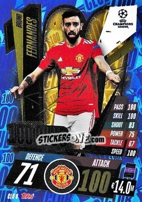 Sticker Bruno Fernandes - UEFA Champions League 2020-2021. Match Attax Extra n. CLU8 - Panini