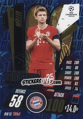 Sticker Thomas Müller - UEFA Champions League 2020-2021. Match Attax Extra n. CLU11 - Panini