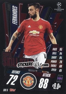 Figurina Bruno Fernandes - UEFA Champions League 2020-2021. Match Attax Extra - Panini