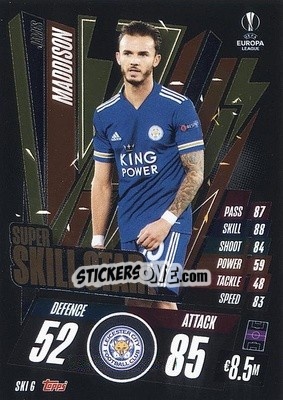 Sticker James Maddison - UEFA Champions League 2020-2021. Match Attax Extra n. SKI6 - Panini