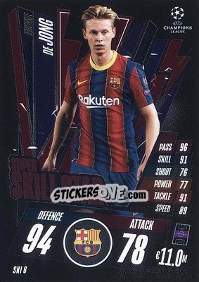Sticker Frenkie de Jong - UEFA Champions League 2020-2021. Match Attax Extra n. SKI8 - Panini