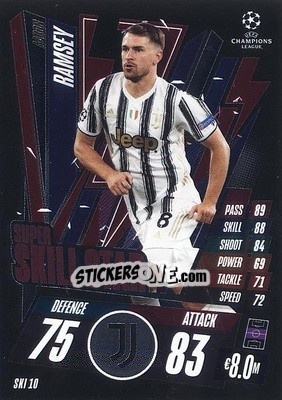 Sticker Aaron Ramsey - UEFA Champions League 2020-2021. Match Attax Extra n. SKI10 - Panini