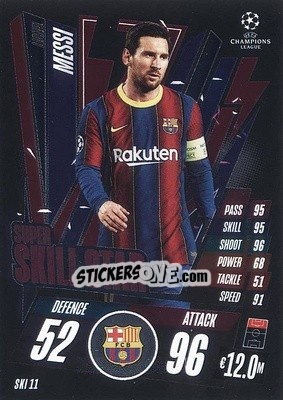 Sticker Lionel Messi - UEFA Champions League 2020-2021. Match Attax Extra n. SKI11 - Panini