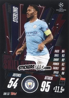 Sticker Raheem Sterling - UEFA Champions League 2020-2021. Match Attax Extra n. SKI13 - Panini