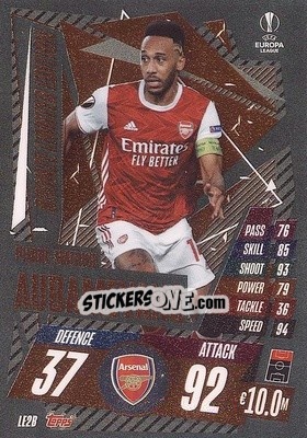 Sticker Pierre-Emerick Aubameyang - UEFA Champions League 2020-2021. Match Attax Extra n. LE2B - Panini