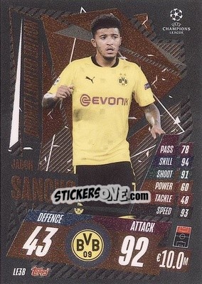 Sticker Jadon Sancho - UEFA Champions League 2020-2021. Match Attax Extra - Panini