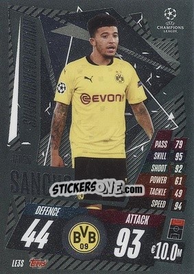 Sticker Jadon Sancho - UEFA Champions League 2020-2021. Match Attax Extra - Panini