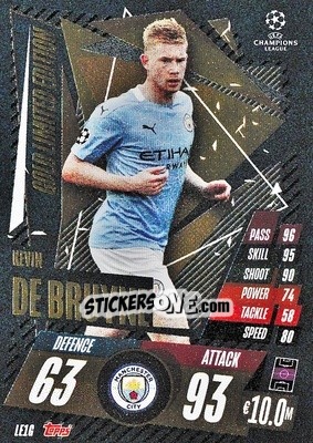 Sticker Kevin De Bruyne - UEFA Champions League 2020-2021. Match Attax Extra n. LE1G - Panini