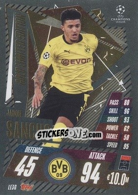 Sticker Jadon Sancho - UEFA Champions League 2020-2021. Match Attax Extra n. LE3G - Panini