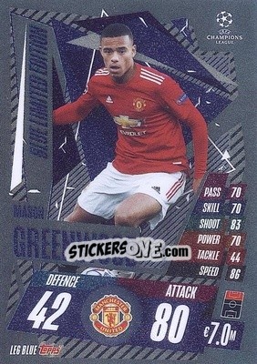 Sticker Mason Greenwood - UEFA Champions League 2020-2021. Match Attax Extra n. LE6BLUE - Panini