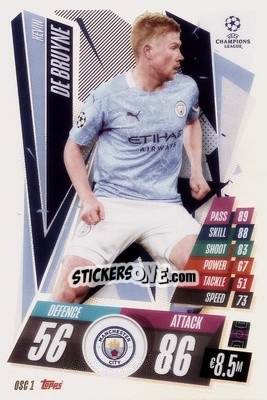 Sticker Kevin De Bruyne - UEFA Champions League 2020-2021. Match Attax Extra n. OSC1 - Panini