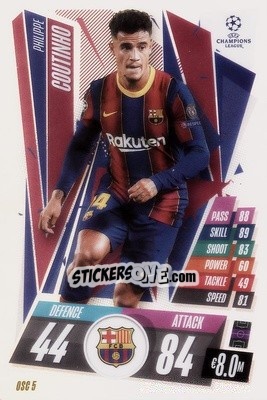 Sticker Philip Coutinho - UEFA Champions League 2020-2021. Match Attax Extra n. OSC5 - Panini