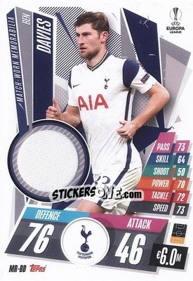 Sticker Ben Davies - UEFA Champions League 2020-2021. Match Attax Extra n. MR-BD - Panini
