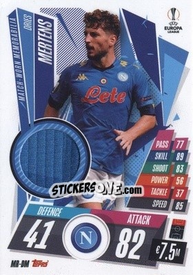 Figurina Dries Mertens - UEFA Champions League 2020-2021. Match Attax Extra - Panini