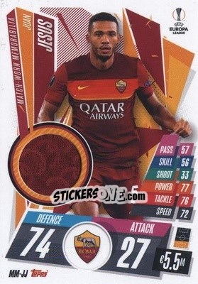Sticker Juan Jesus - UEFA Champions League 2020-2021. Match Attax Extra n. MR-JJ - Panini