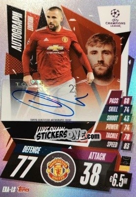 Sticker Luke Shaw - UEFA Champions League 2020-2021. Match Attax Extra n. EXA-LS - Panini