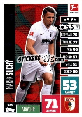 Sticker Marek Suchy - German Fussball Bundesliga 2020-2021. Match Attax Extra - Panini