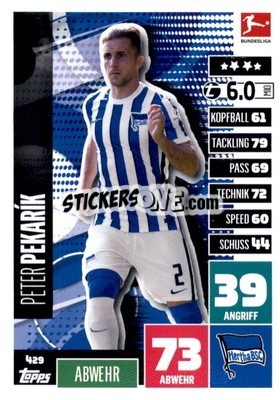 Sticker Peter Pekarik - German Fussball Bundesliga 2020-2021. Match Attax Extra - Panini