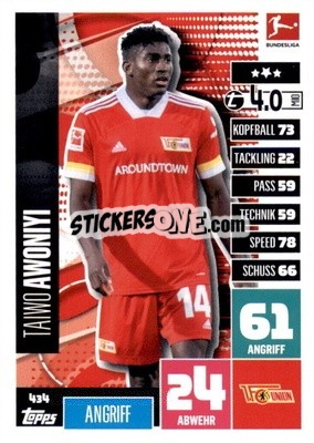 Figurina Taiwo Awoniy - German Fussball Bundesliga 2020-2021. Match Attax Extra - Panini