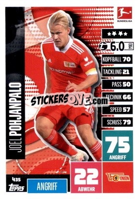 Sticker Joel Pohjanpalo - German Fussball Bundesliga 2020-2021. Match Attax Extra - Panini