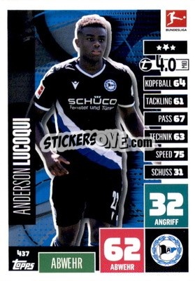 Sticker Anderson Lucoqui - German Fussball Bundesliga 2020-2021. Match Attax Extra - Panini